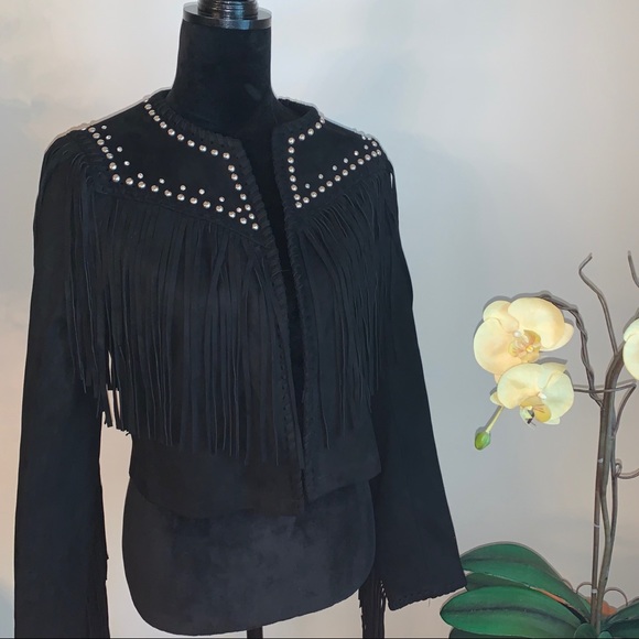 Miss Me Jackets & Blazers - MISS ME Faux Suede Fringe Jacket